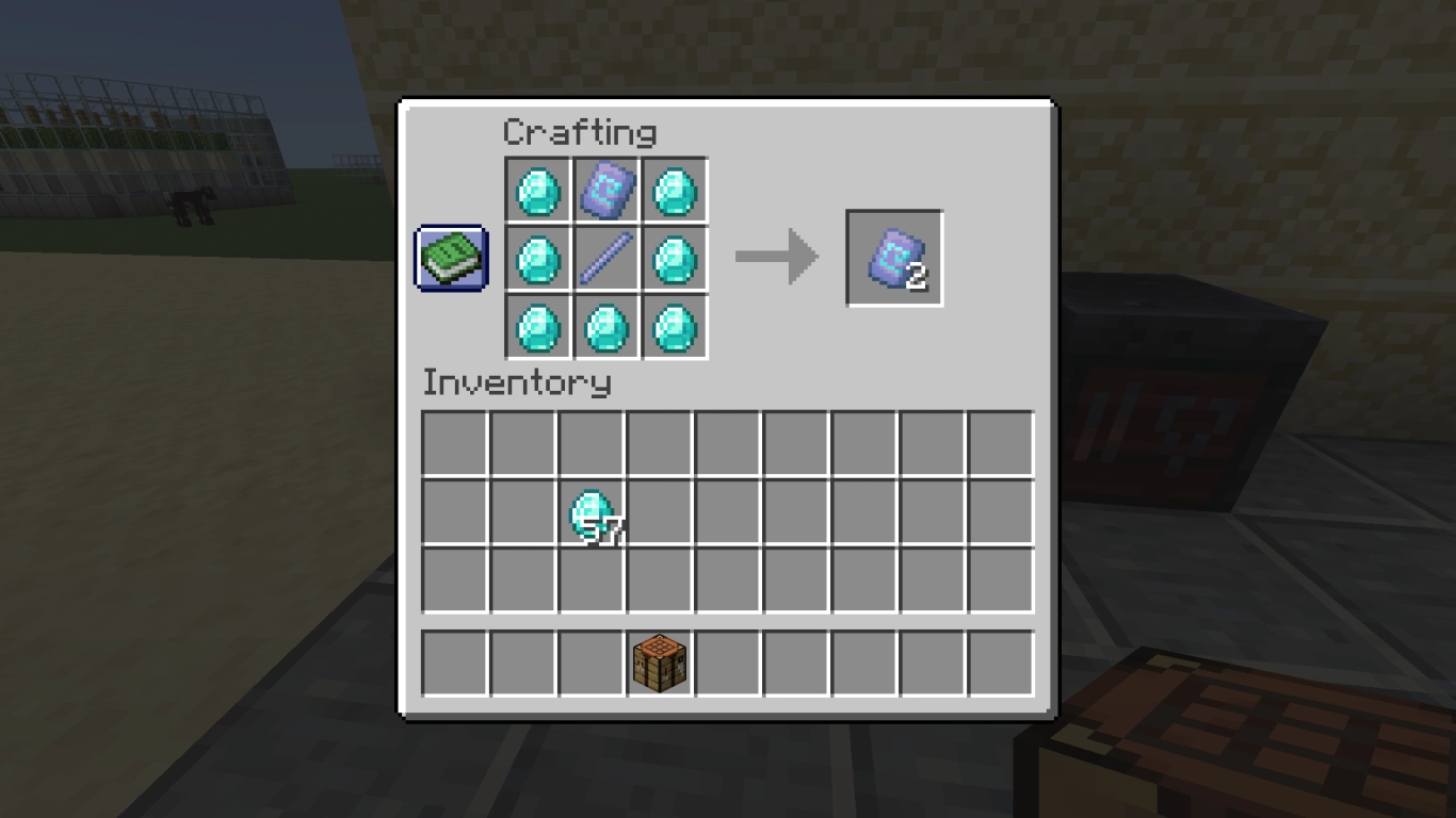 Minecraft Schmiedevorlagen duplizieren in der Werkbank mit Diamanten
