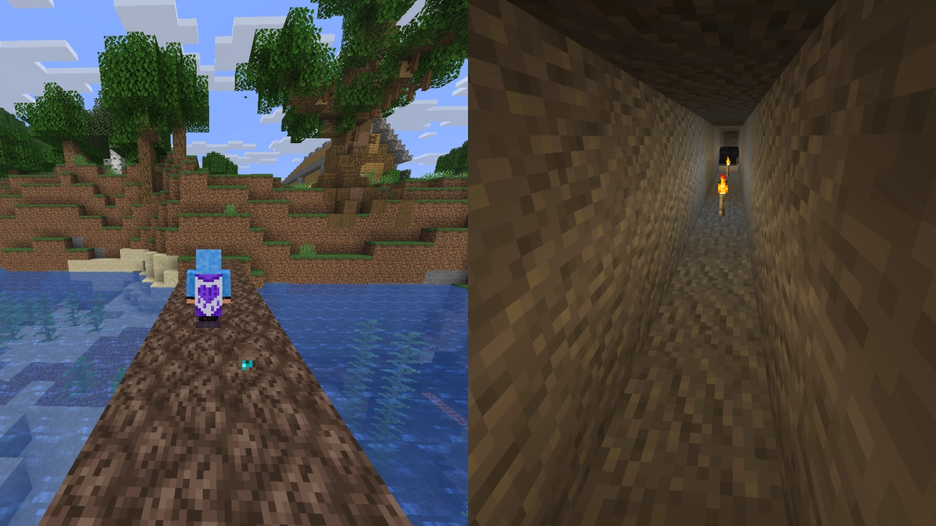 Minecraft wagonik na torach napędowych jako środek transportu