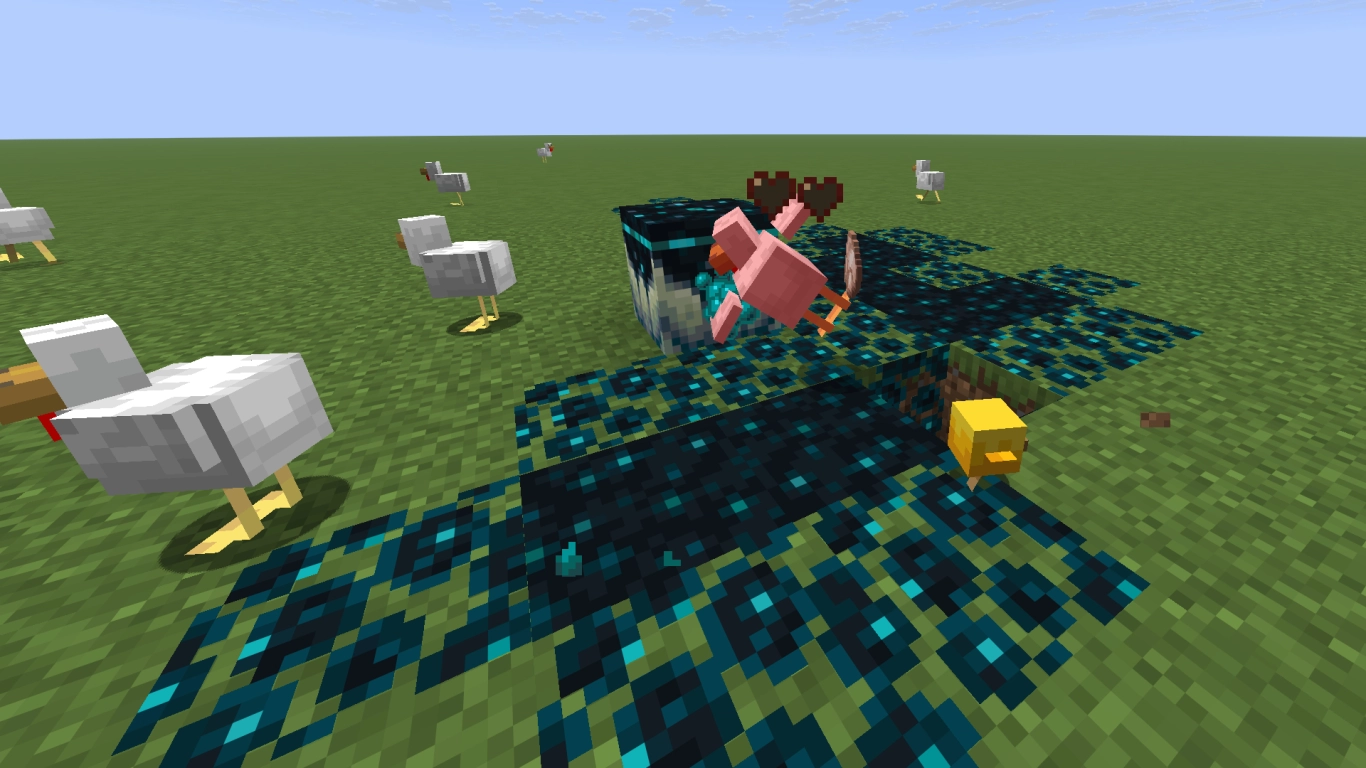 Sculk-ådror på grottväggar i Minecraft