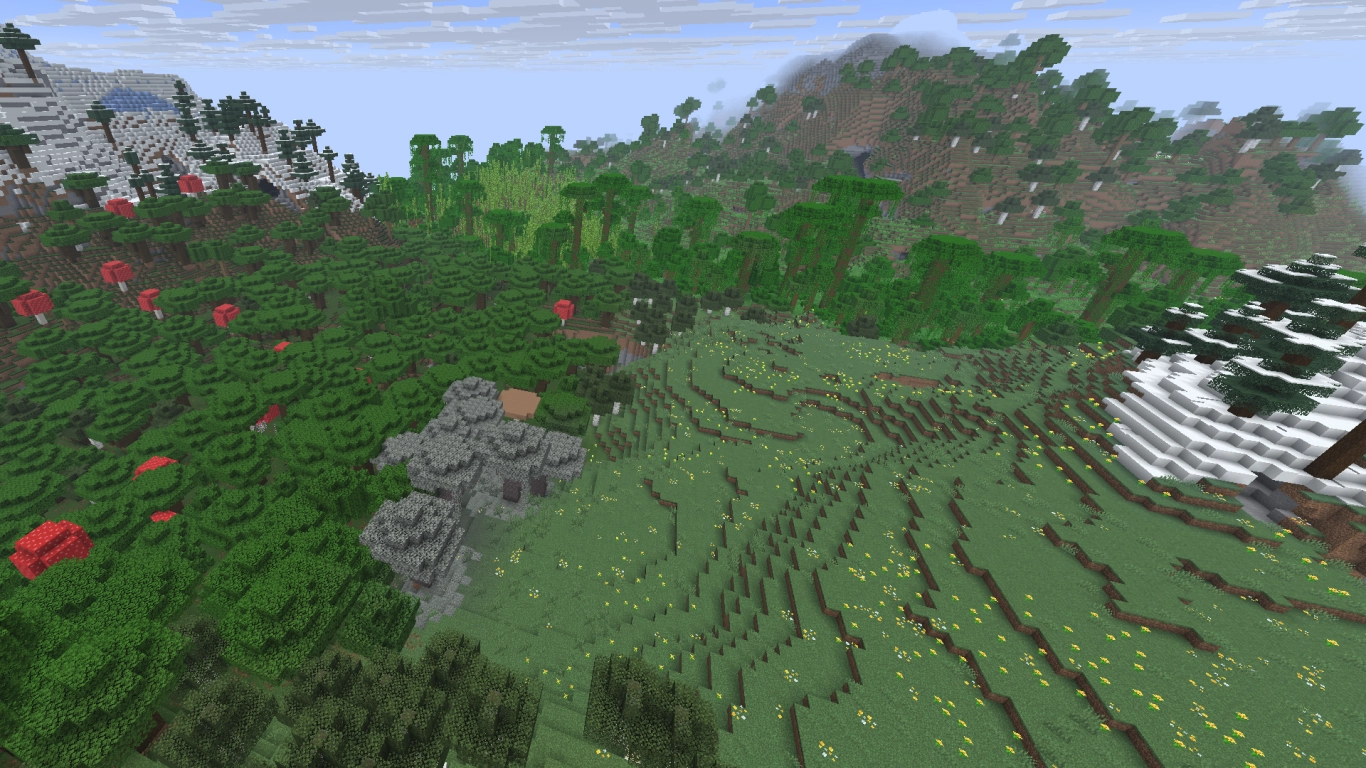 Alle Holzarten in der Nähe des Spawns – Minecraft Seed 8073418420827050482