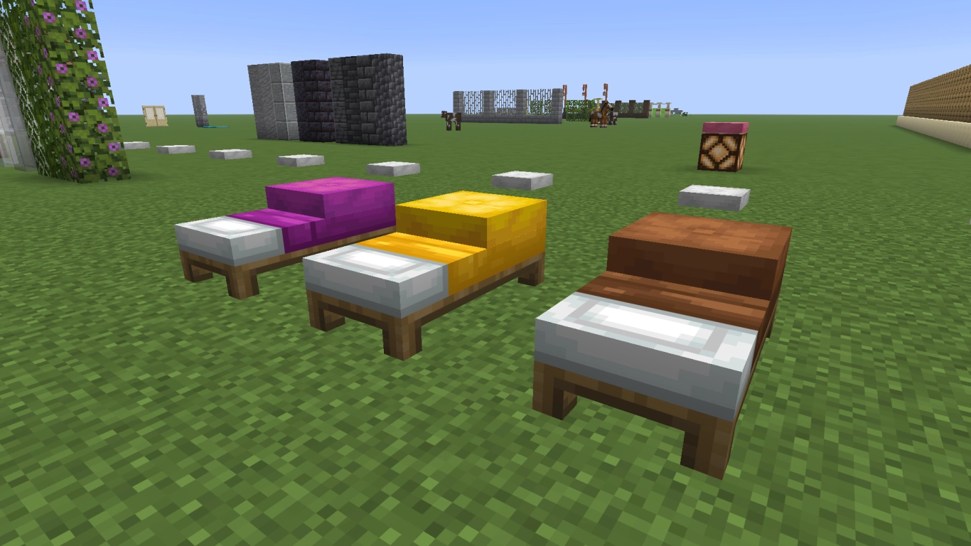 Kissen als dicke Decke auf einem Minecraft Bett