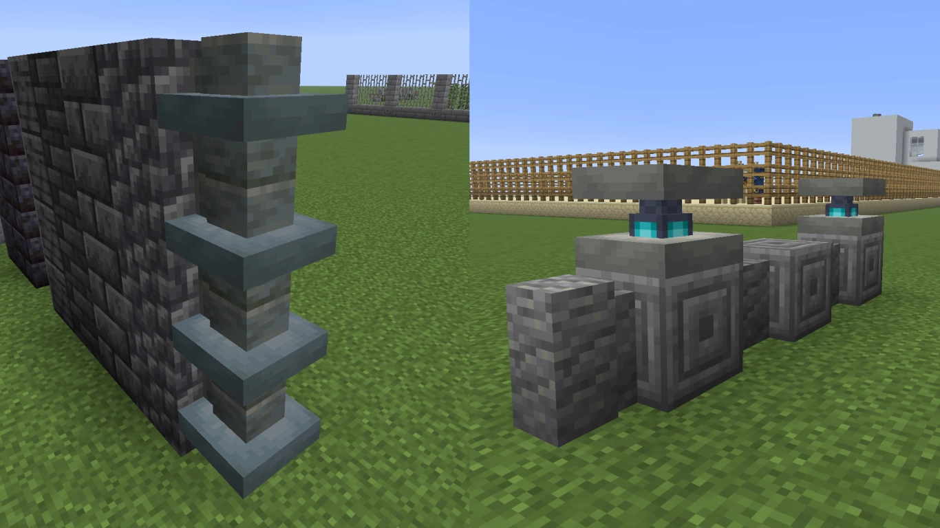 Dekorative Säulen und Mauern mit Minecraft Sitzkissen