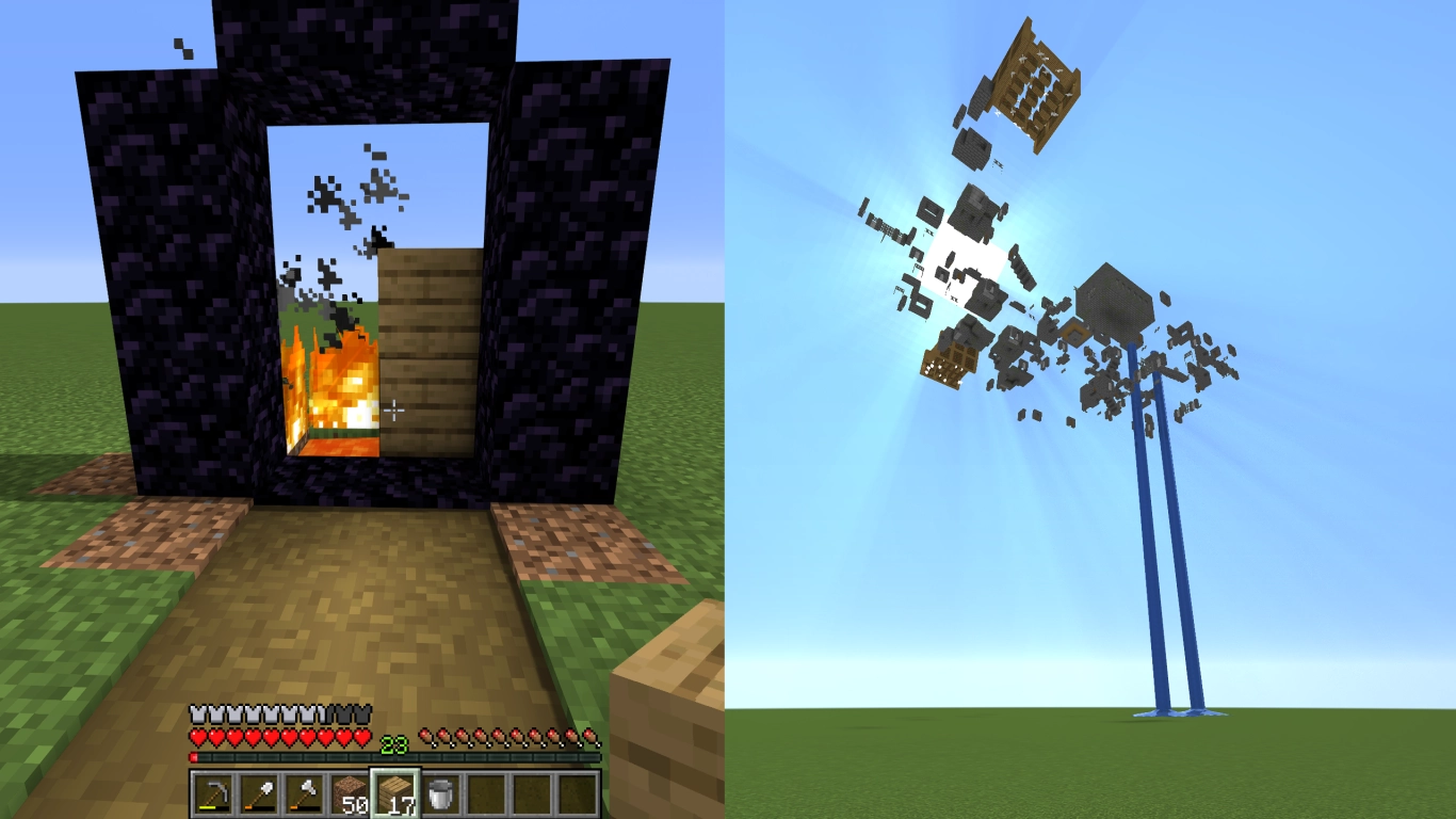 Minecraft Netherportal bauen in Superflat