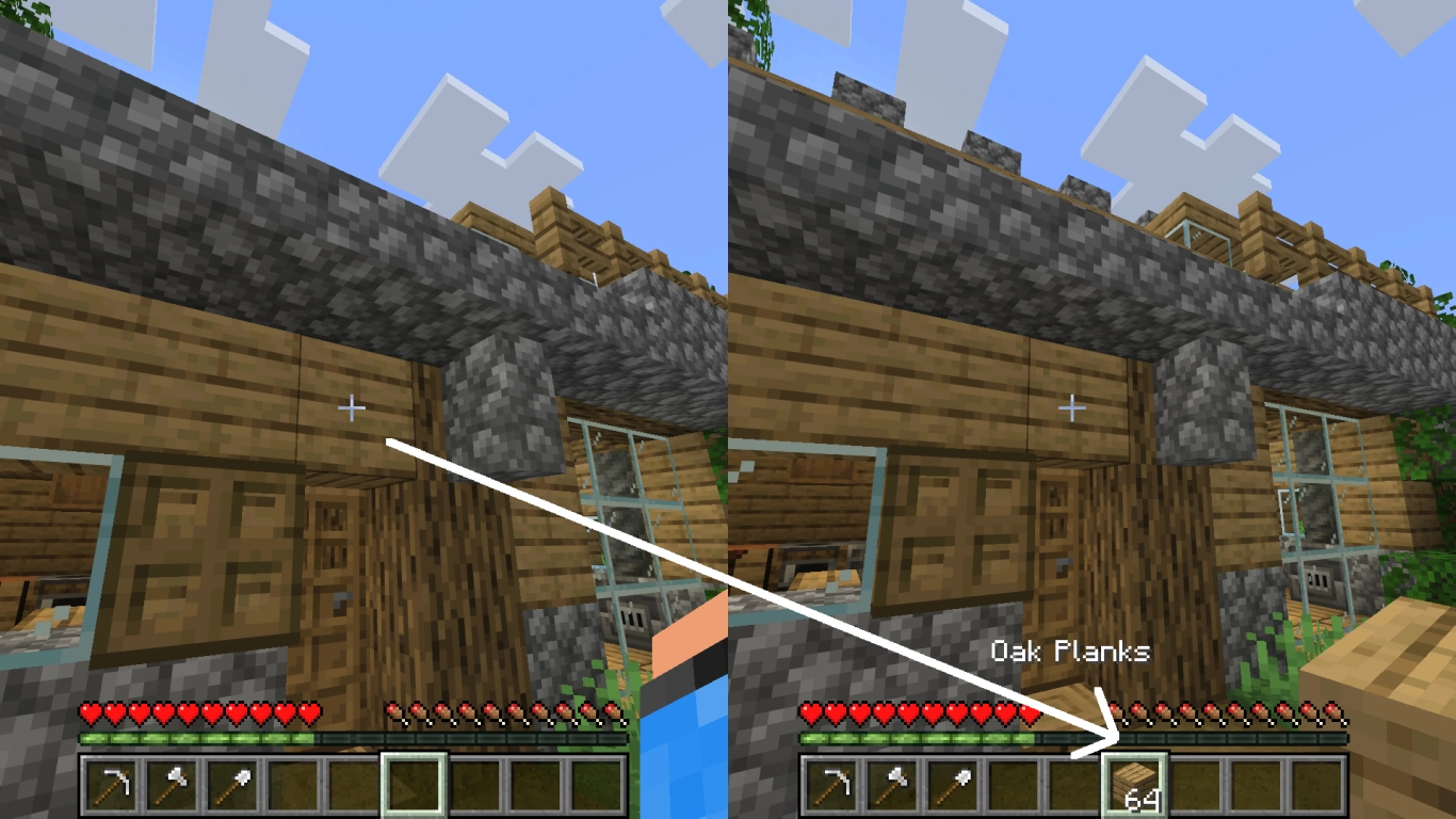 Minecraft middle mouse button Pick Block in Creative mode