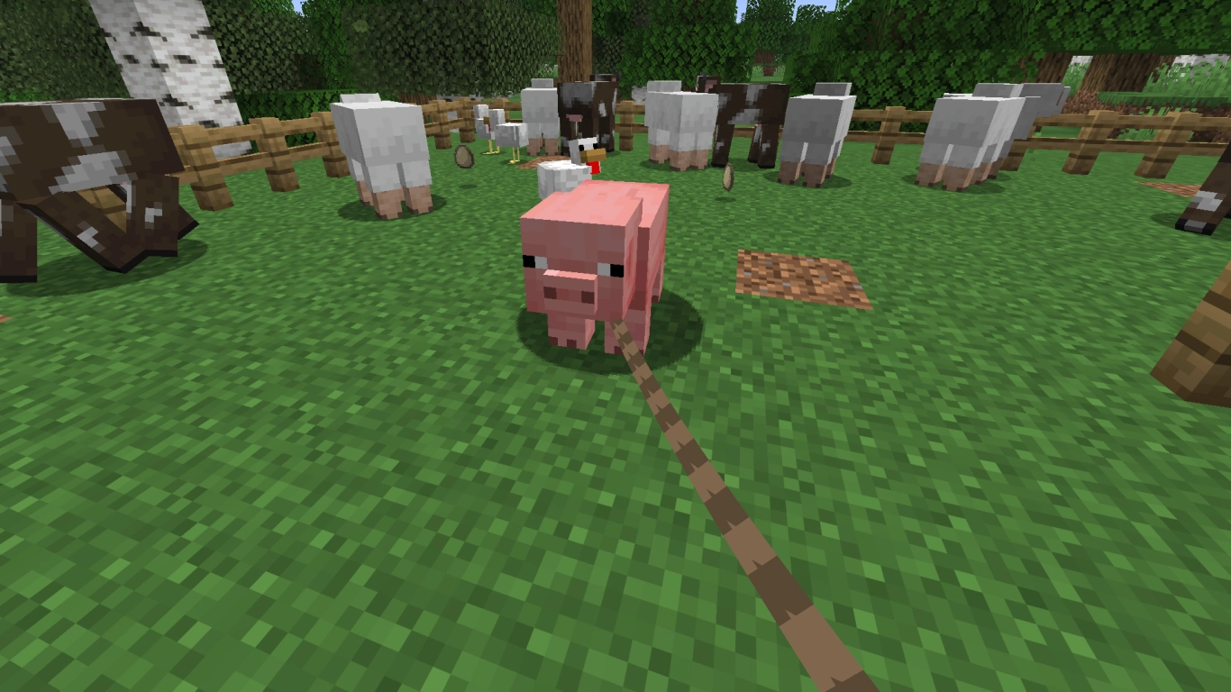 Minecraft Leinen craften und mehrere Tiere ziehen