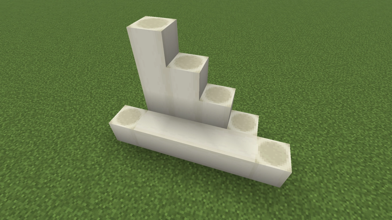 Minecraft elewacja z bloków kości w połączeniu z blokami kwarcu