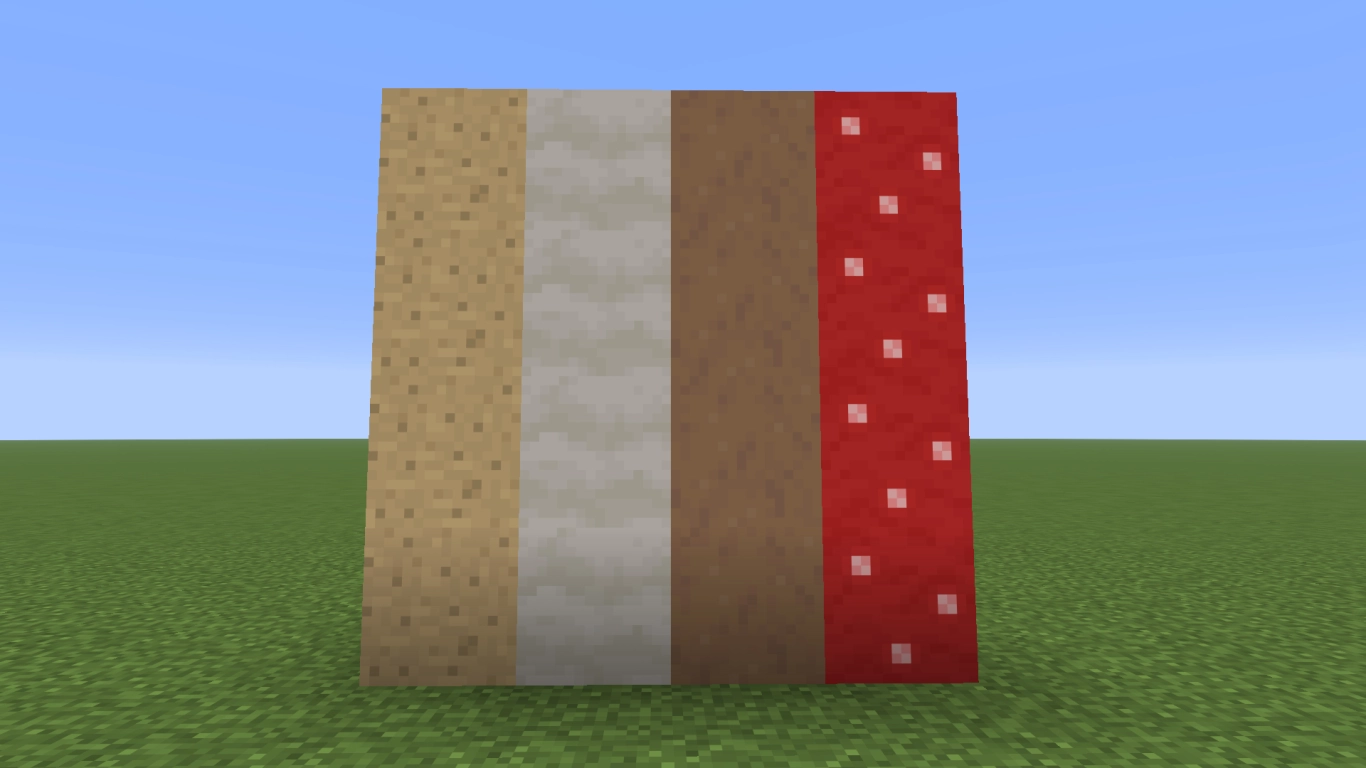 Minecraft bloki grzybów w kolorze czerwonym, brązowym i trzon do organicznych konstrukcji