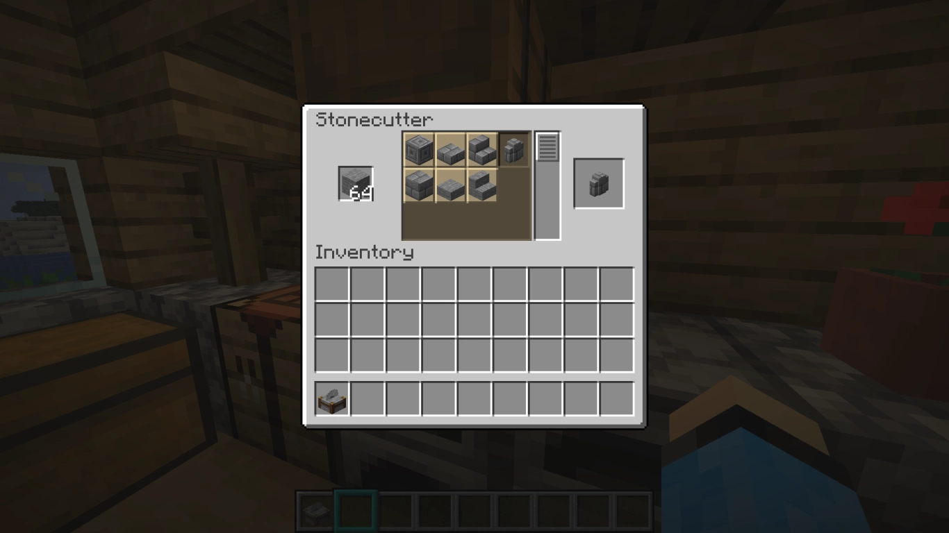Minecraft stenhuggare för effektivt craftande av halvblock, trappor och murar