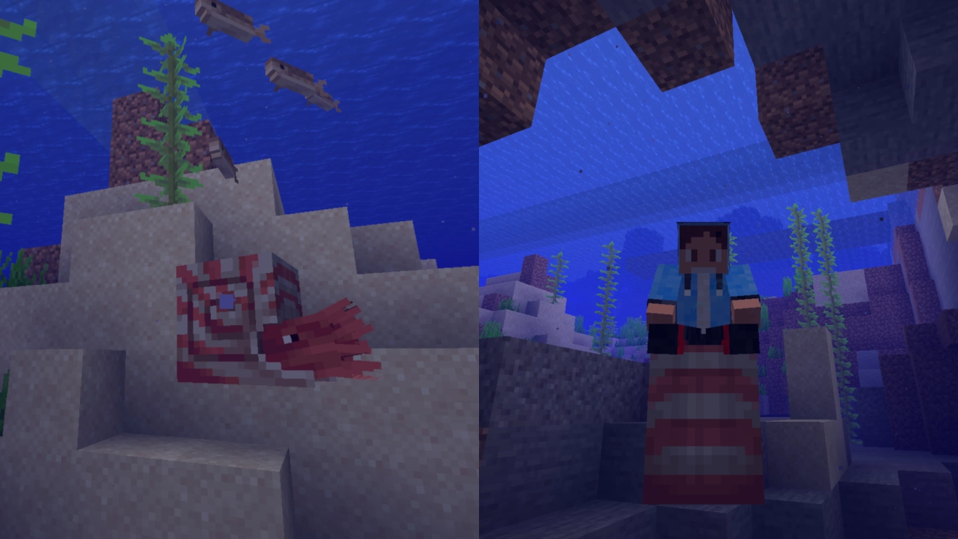 Minecraft Nautilus berijden onder water met Adem van de Nautilus