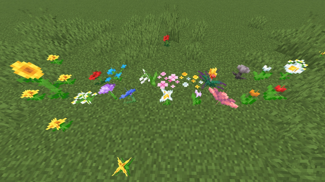 Minecraft-blomster og blomsterpotter for fargerik dekor i hus og hage