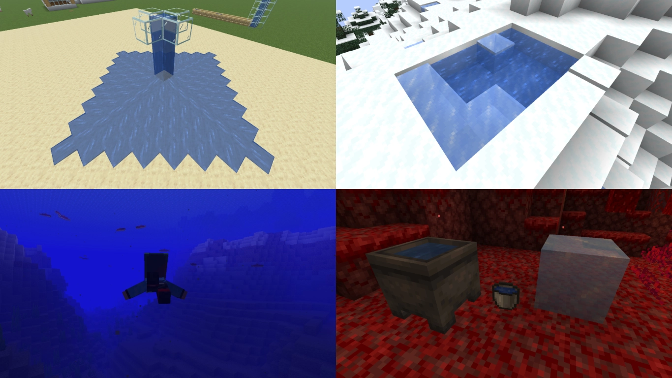 Minecraft-vannstrømmer for transport av spillere, mobs og gjenstander