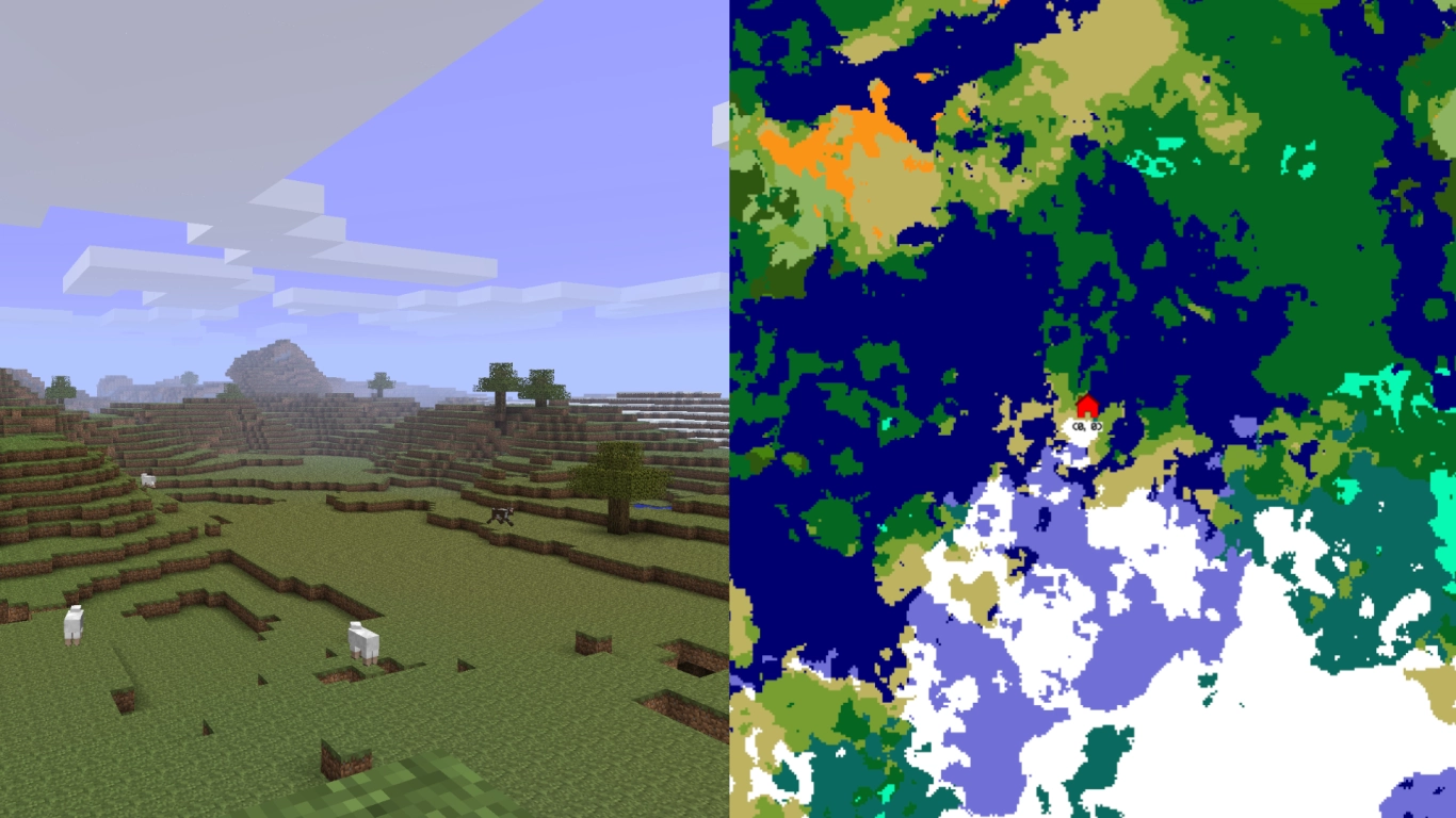 Minecraft Beta: primeros biomas con nieve, pantano, desierto y selva tropical