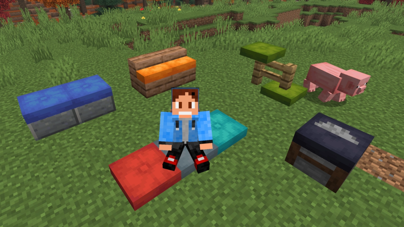 Colocar almofadas de assento em 16 cores no Minecraft