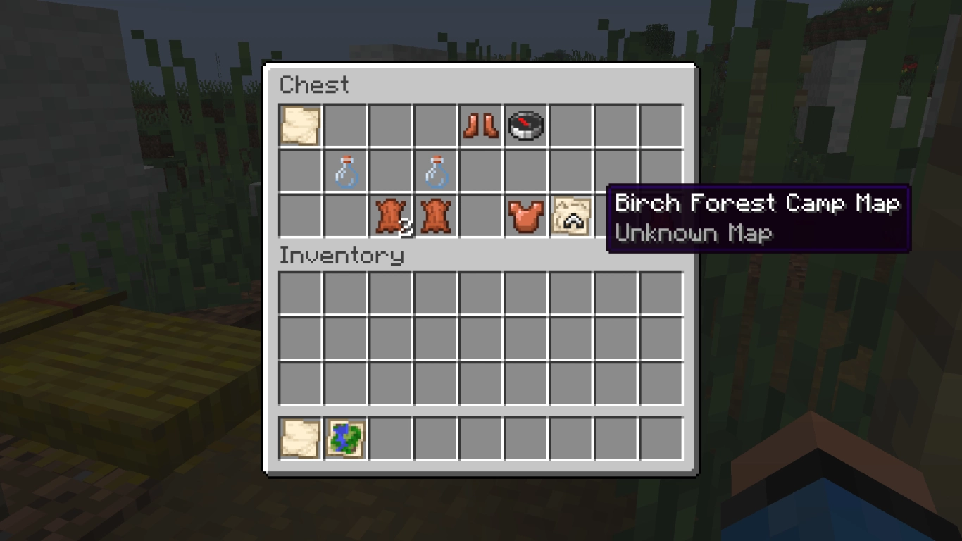 Novos mapas do explorador no Minecraft para estruturas