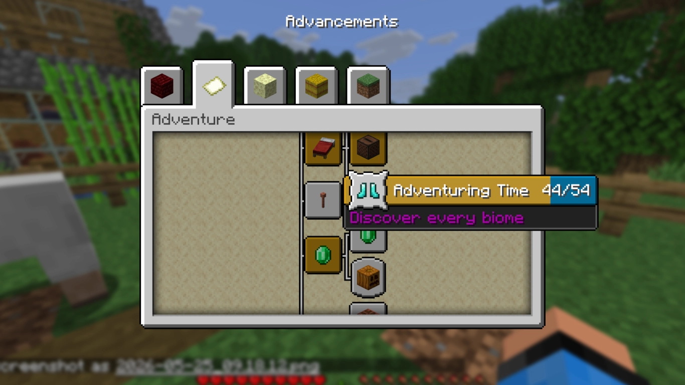 Advancements für Erfahrungspunkte in Minecraft ohne Monster