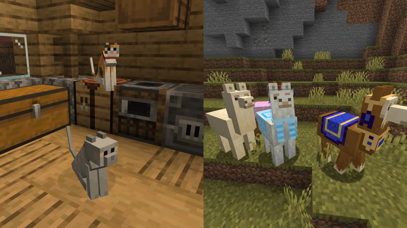 Tier A: animali addomesticabili in Minecraft - gatti e lama