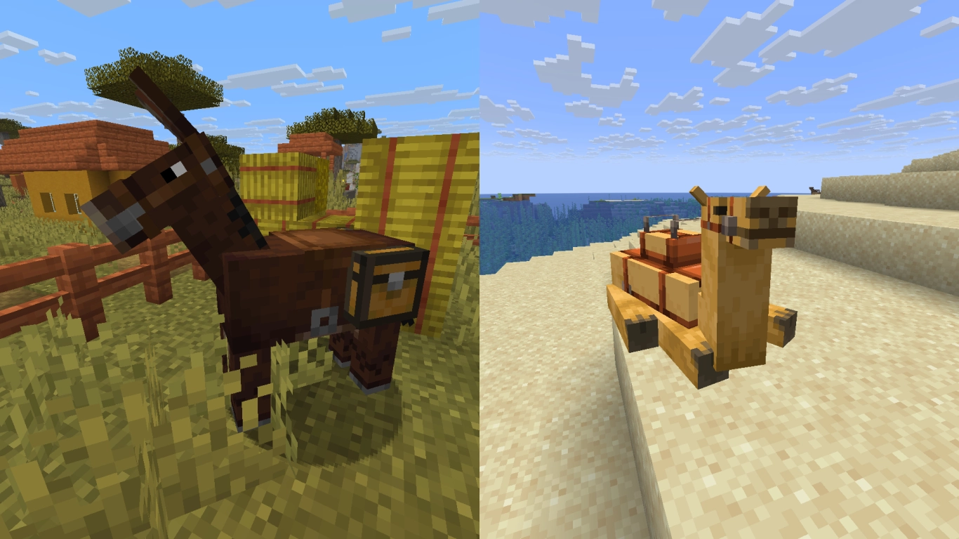 Tier B: animali addomesticabili in Minecraft - muli e cammelli