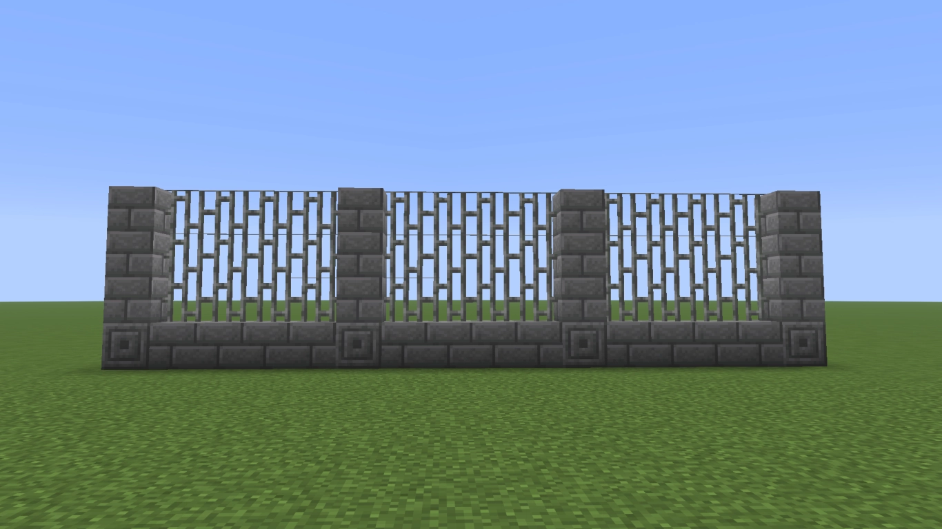 Minecraft Gartenzaun aus Eisengittern mit variablen Kupfergittern