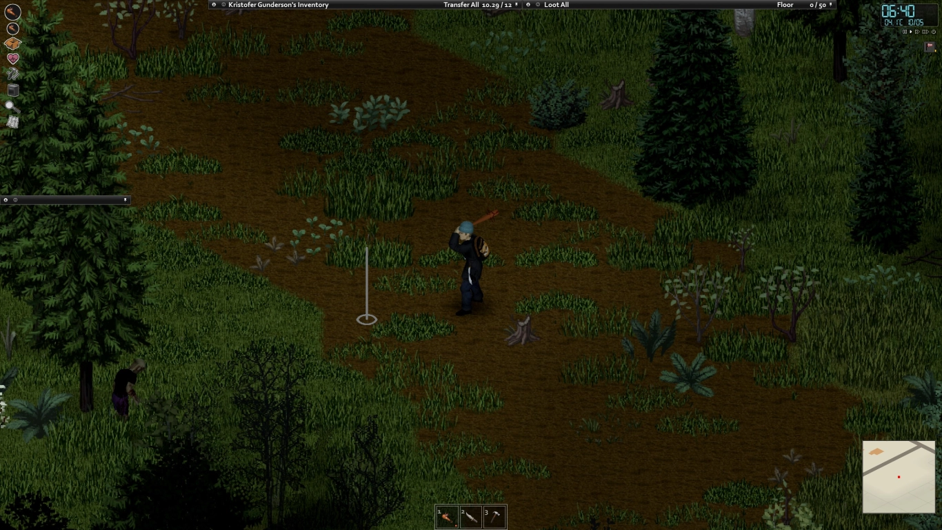Ein Spielercharakter in Project Zomboid mit positiven Traits
