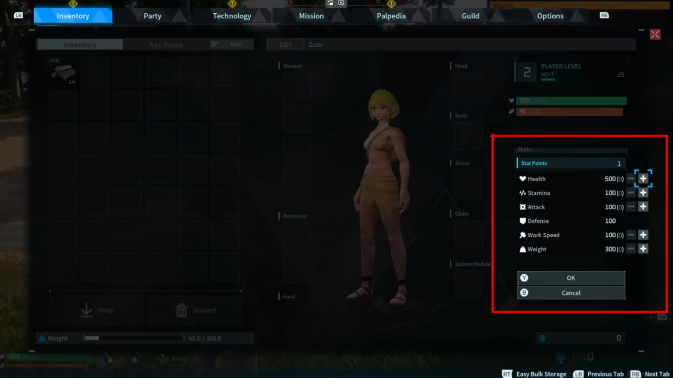 Fordel attributter helbred bæreevne og udholdenhed i Palworld