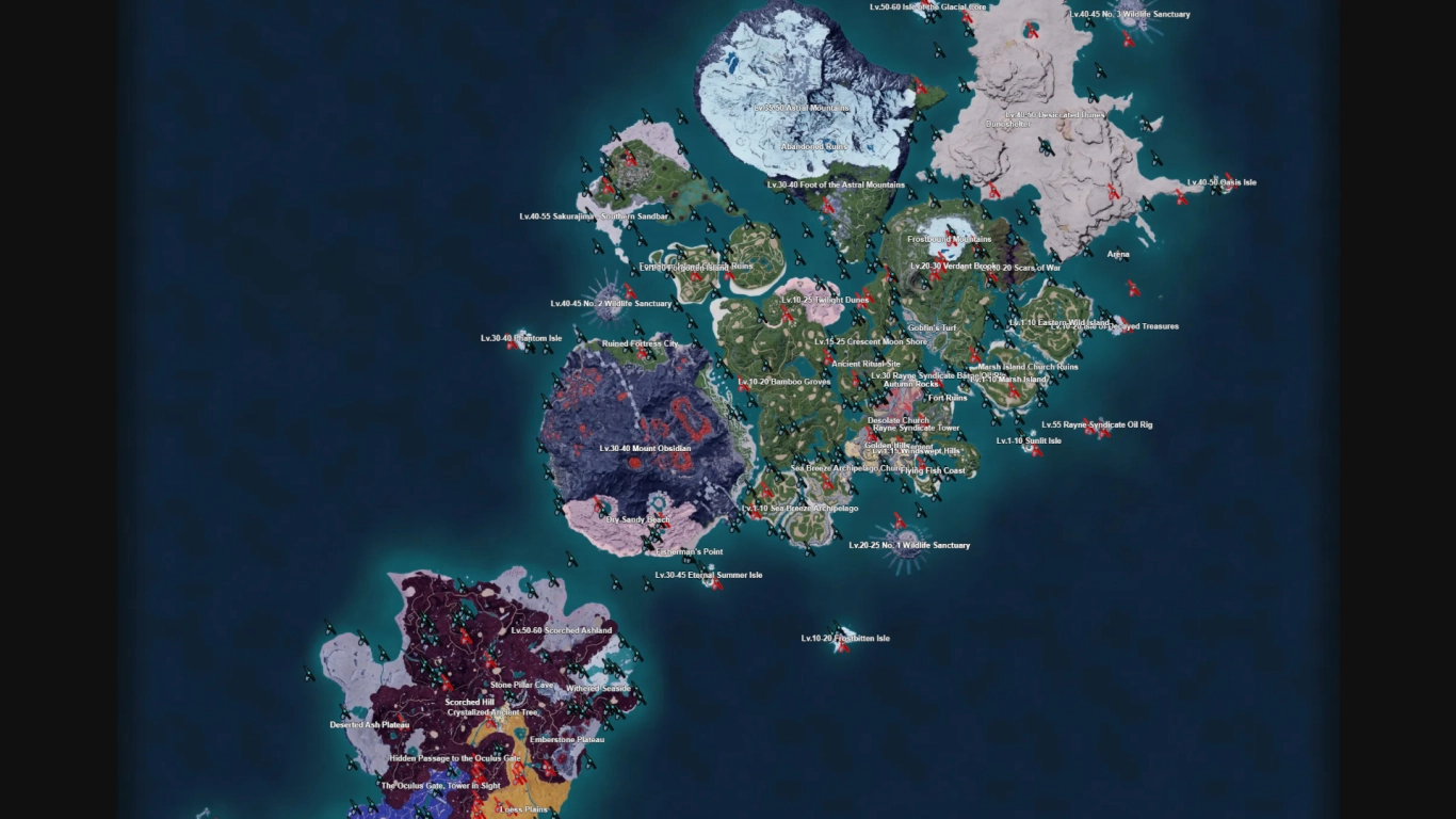 Najlepsze miejscówki do wędkowania na Feybreak Island i platformie wiertniczej w Palworld