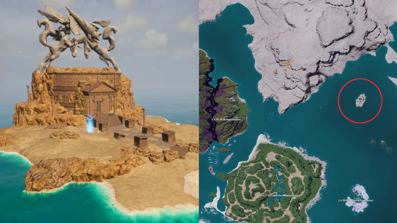 Palworlds arena: plats på kartan och tidig start
