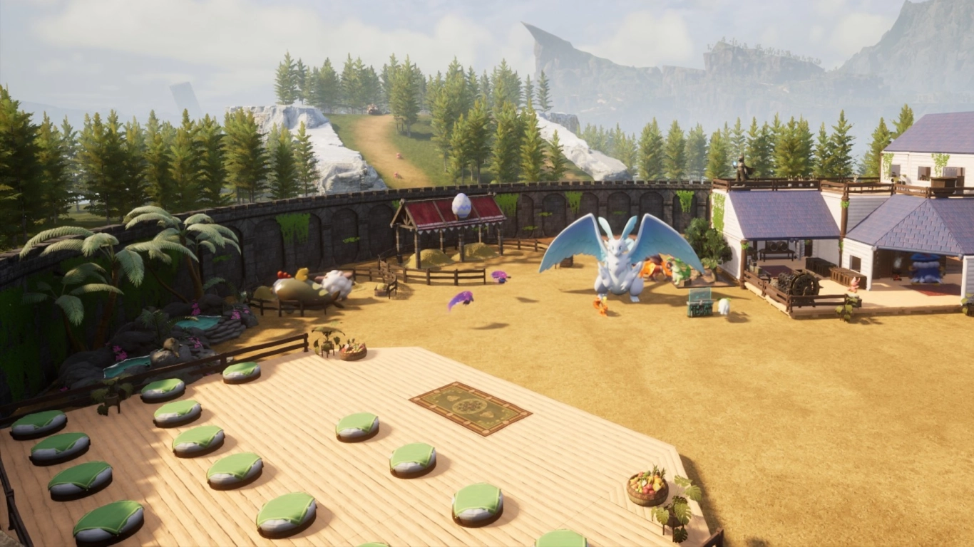 Palworld raggruppare aree di lavoro con produzione di cibo e raccolta risorse nello stesso punto