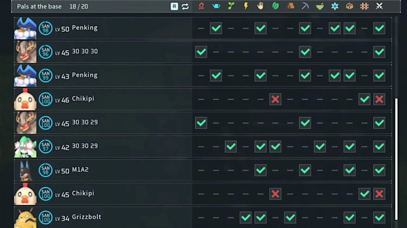 Palworld usare la postazione di sorveglianza per assegnare e dare priorità ai compiti dei Pal