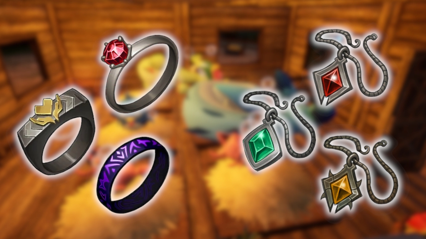 Ringar och amuletter i Palworld för styrka, skydd och resistenser