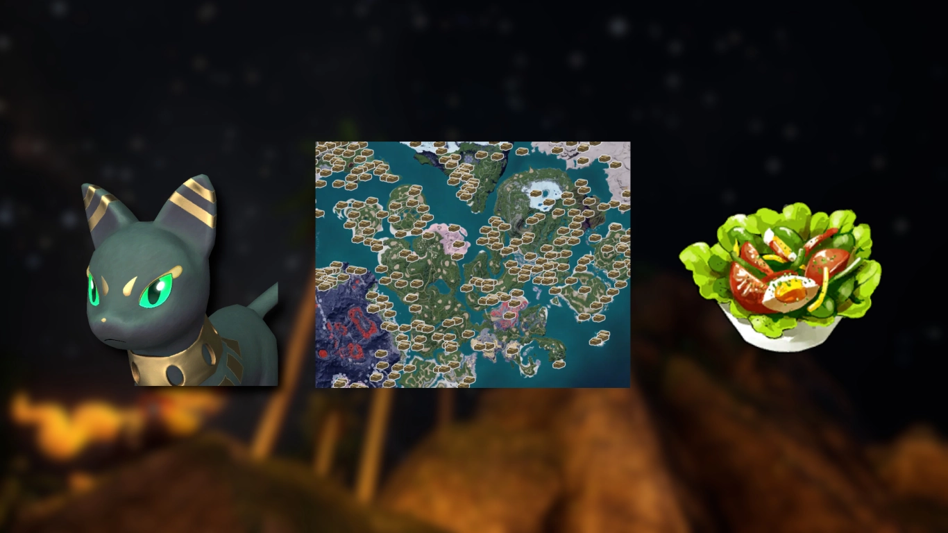 Palworld Mid Game: Farm gull med Mau på husdyrfarm, skraphauger og salat