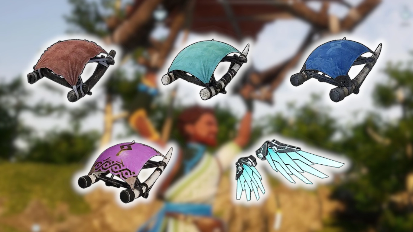 Alle Gleiter in Palworld vom einfachen Gleitschirm bis zum Wing Pack