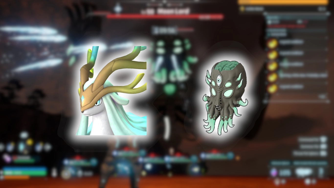 Xenolord raid-boss i Palworld med tilkaldte adds