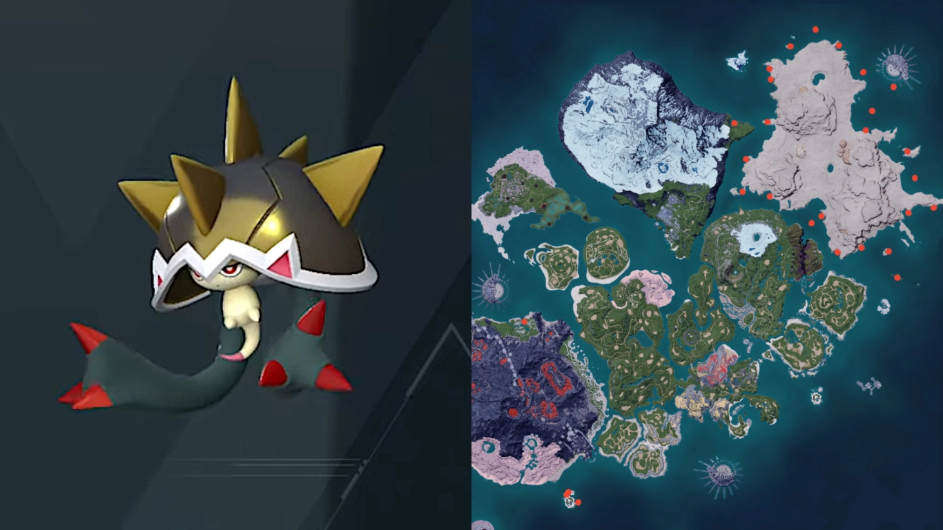 Turtacle Terra pêché sur la côte dans Palworld