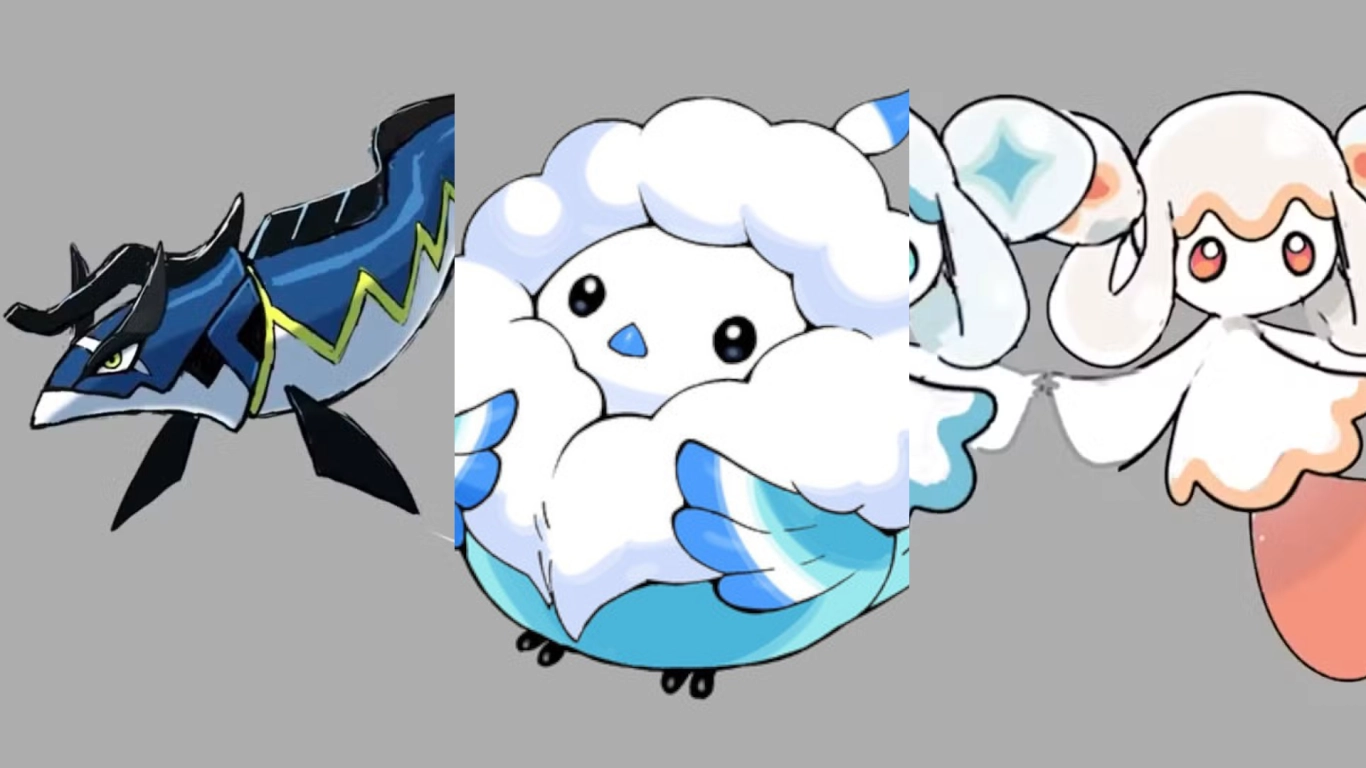 Concept art van nieuwe Pals in Palworld 1.0 met diverse wezens