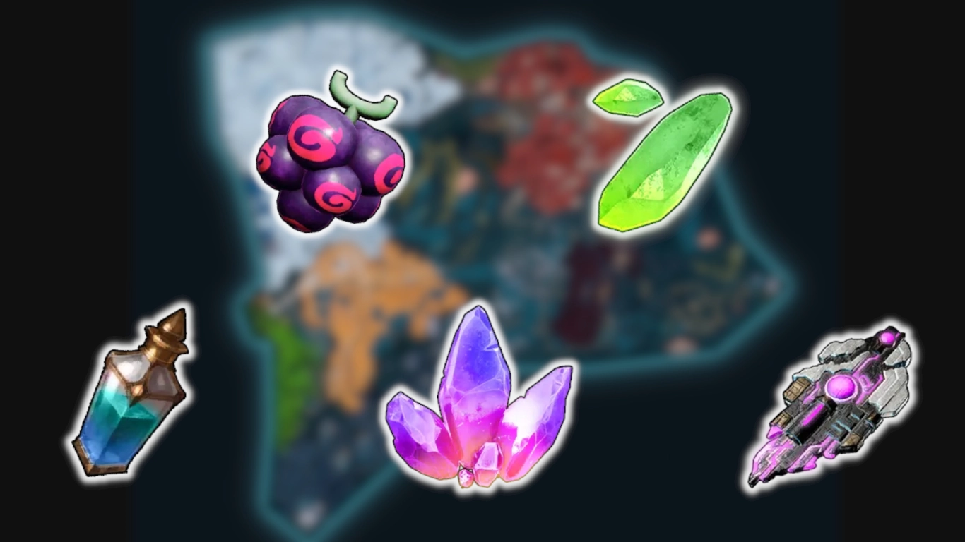 Find and farm Paxolit, skill fruits, and Lifespring Water in the Palworld World Tree