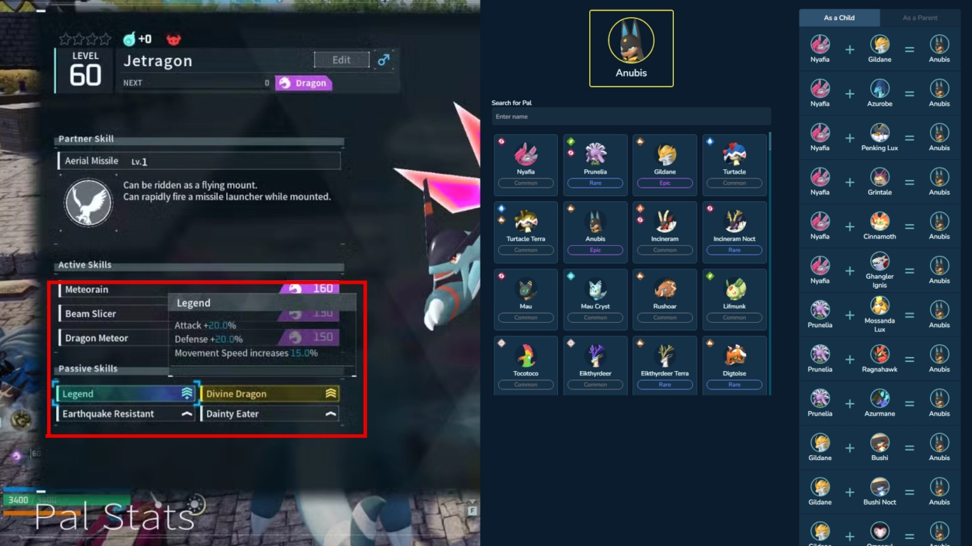 Pal-Kombinationen und passive Fähigkeiten in der Palworld Zucht