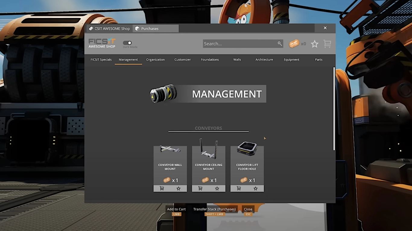 AWESOME Shop in Satisfactory – categorie e ricompense