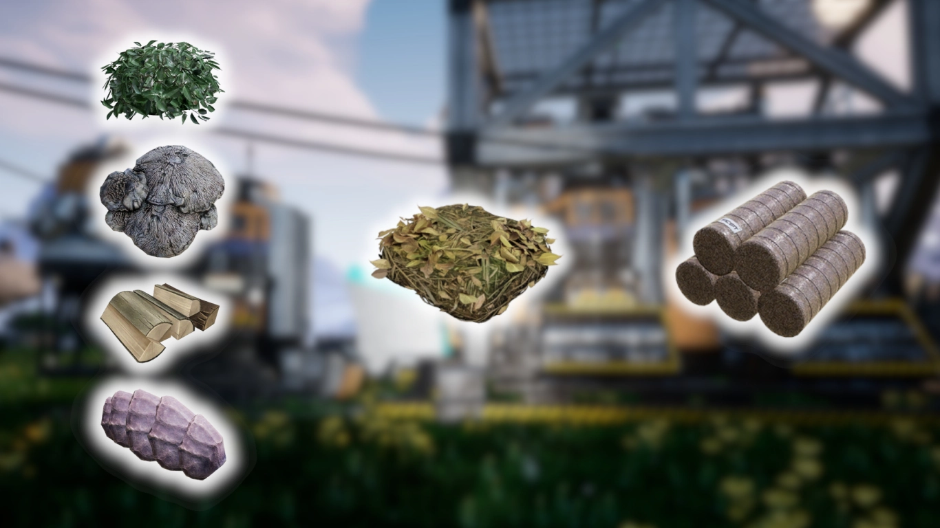 Biomasse und natürliche Ressourcen im Early Game von Satisfactory