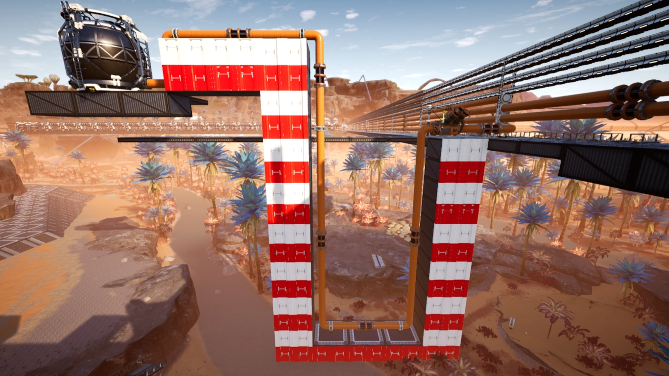 Leidingdebiet en belasting in de gebruikersinterface van Satisfactory