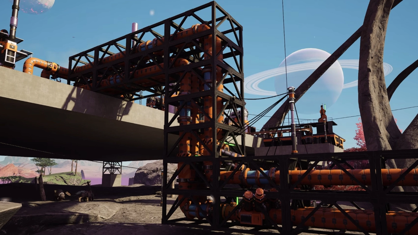 Hoogteverschillen, pompen en zwaartekracht bij vloeistoftransport in Satisfactory