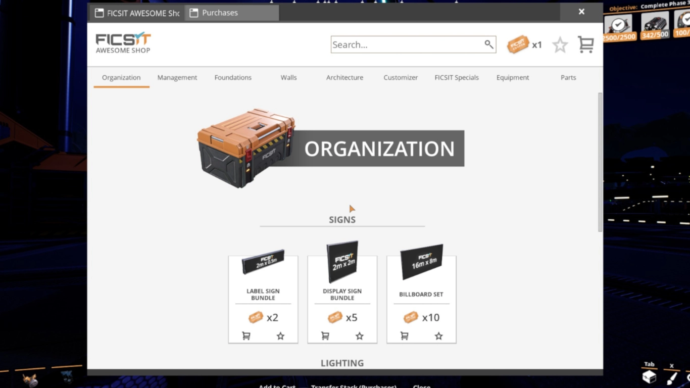 Satisfactory usare AWESOME Sink e Shop per guadagnare ticket per upgrade utili