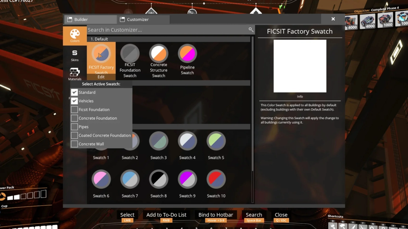 Organizar componentes por cores no Satisfactory