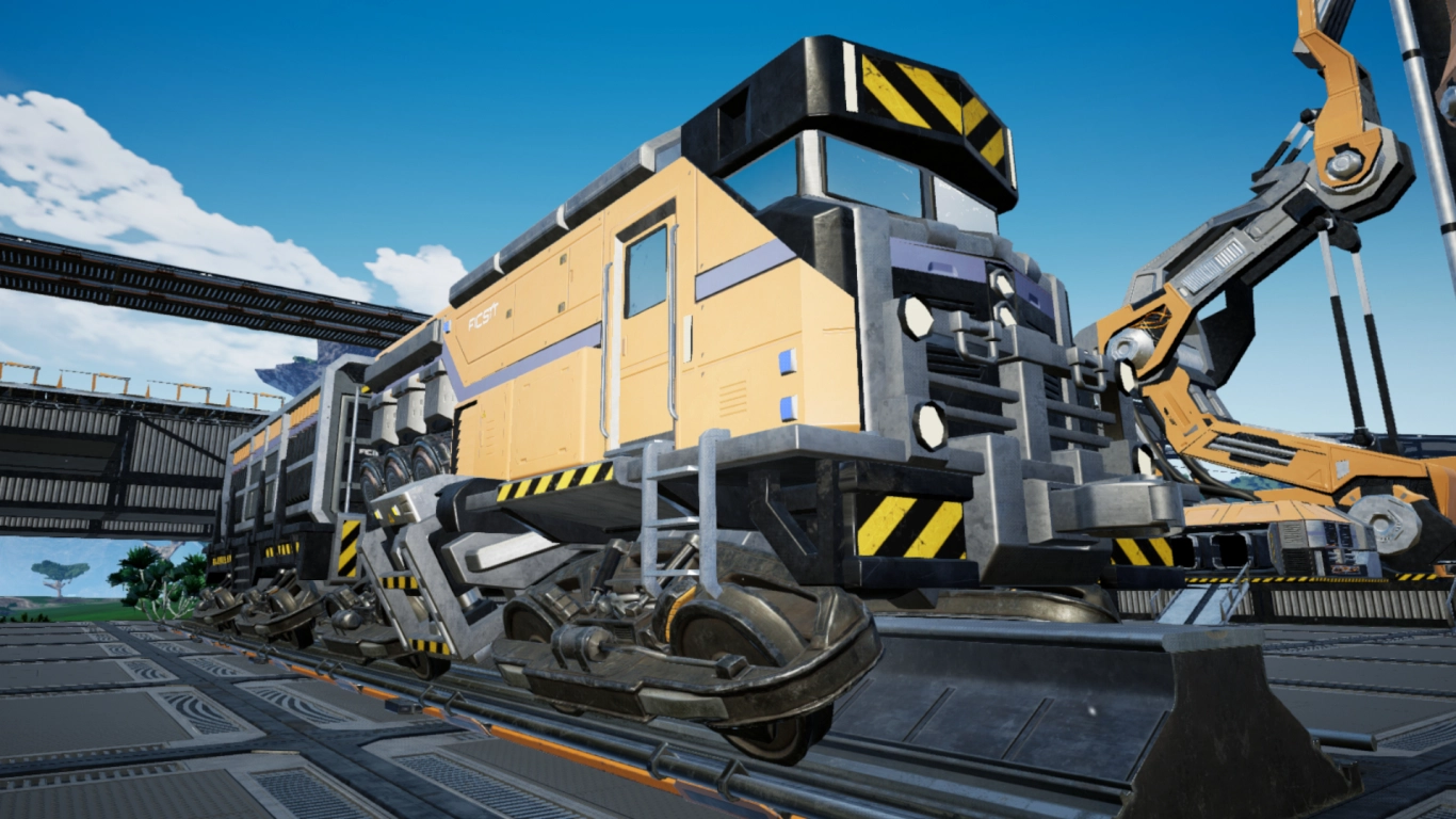 Satisfactory trains with freight wagons and a rail network for long distances