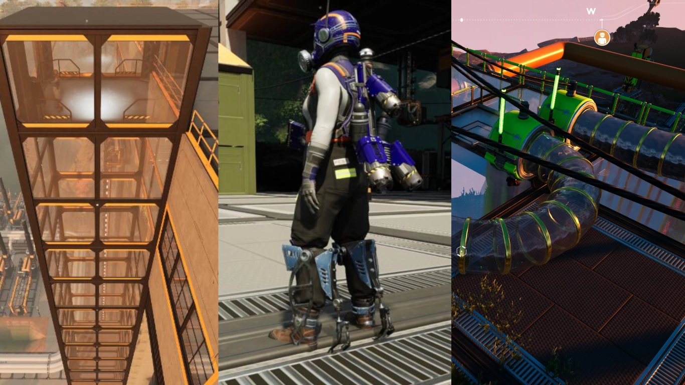 Satisfactory hypertubes, jetpack and equipment for fast player movement