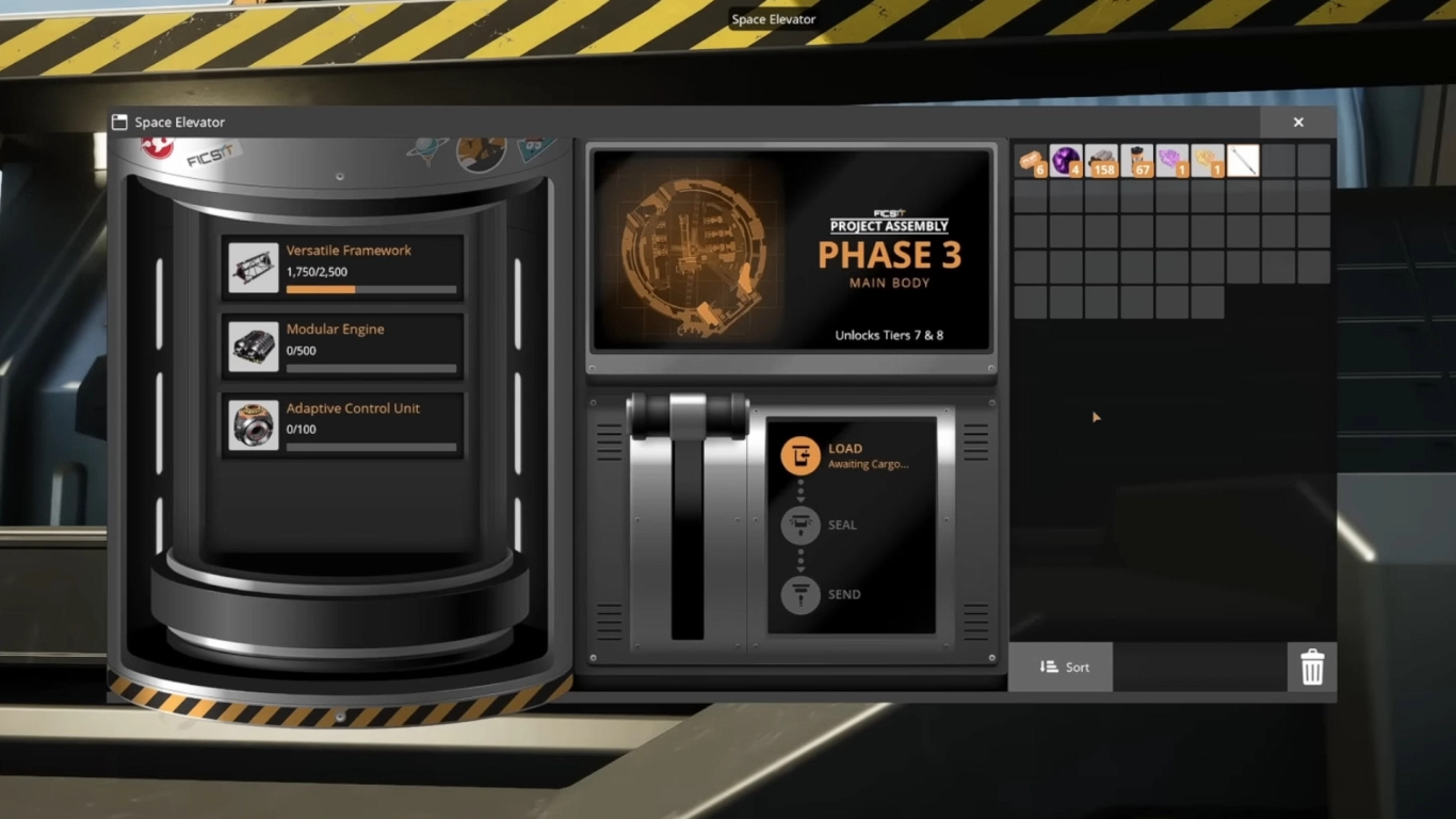 Satisfactory Space Elevator Phase 3 preparation with trains and power