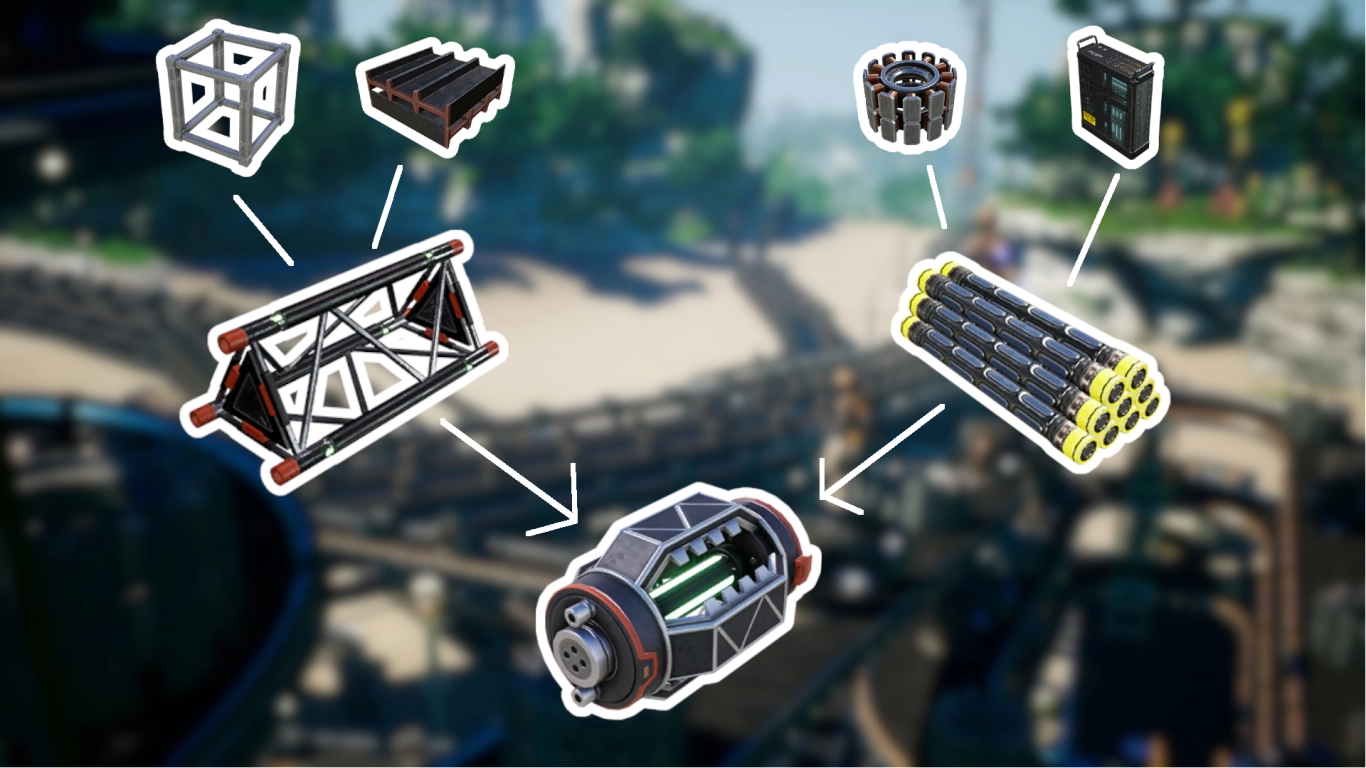 Magnetfeltgenerator i Satisfactory med alsidige rammeværk og elektromagnetisk kontrolstang