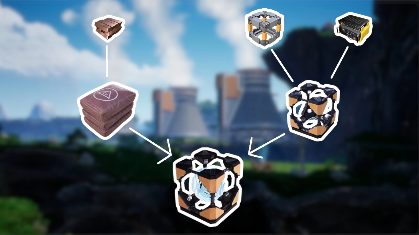 Fremstilling af nuklearpasta i Satisfactory med kobberstøv og trykomdannelsesblok