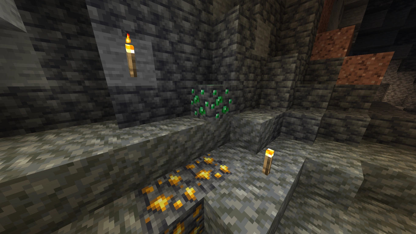 Minerai d'émeraude de deepslate dans Minecraft