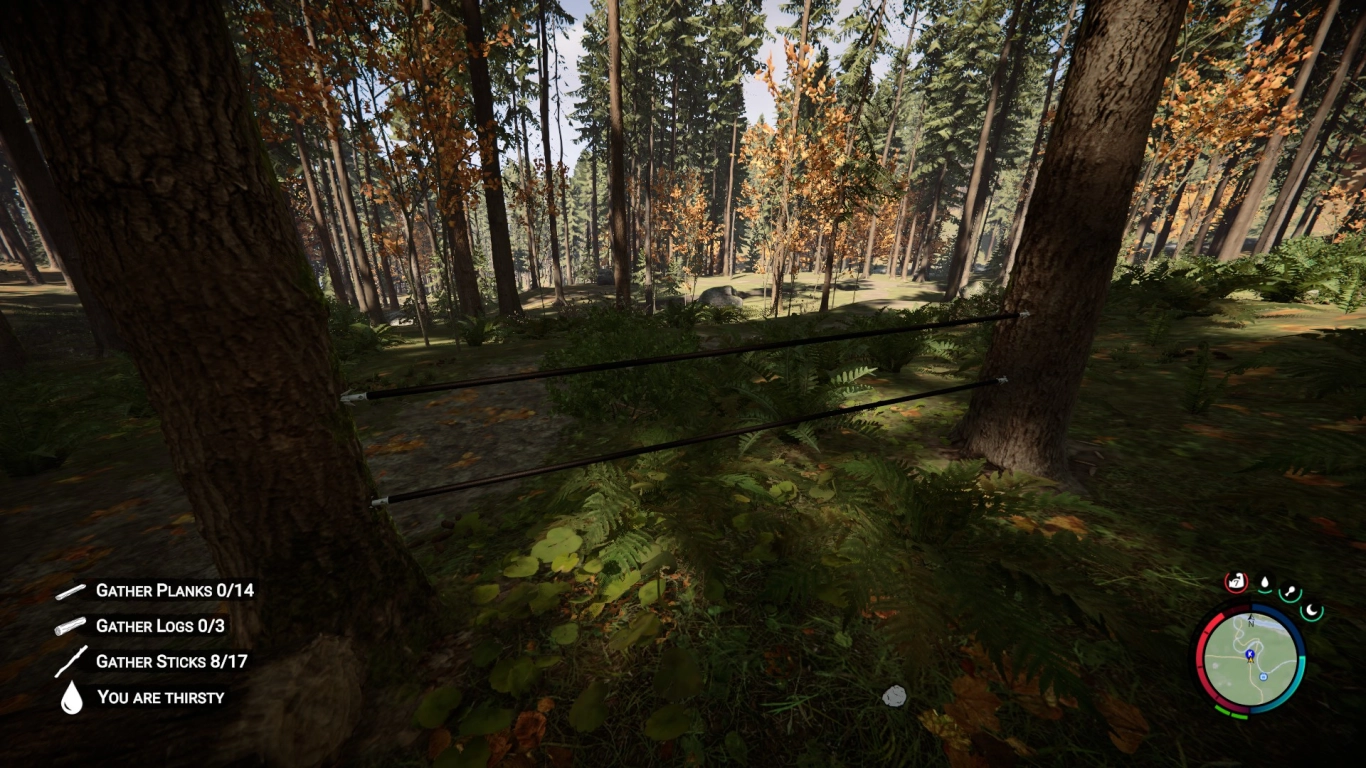 Sons of the Forest Seilpistole: Geländer, Fenster und Transport für Basebuilding