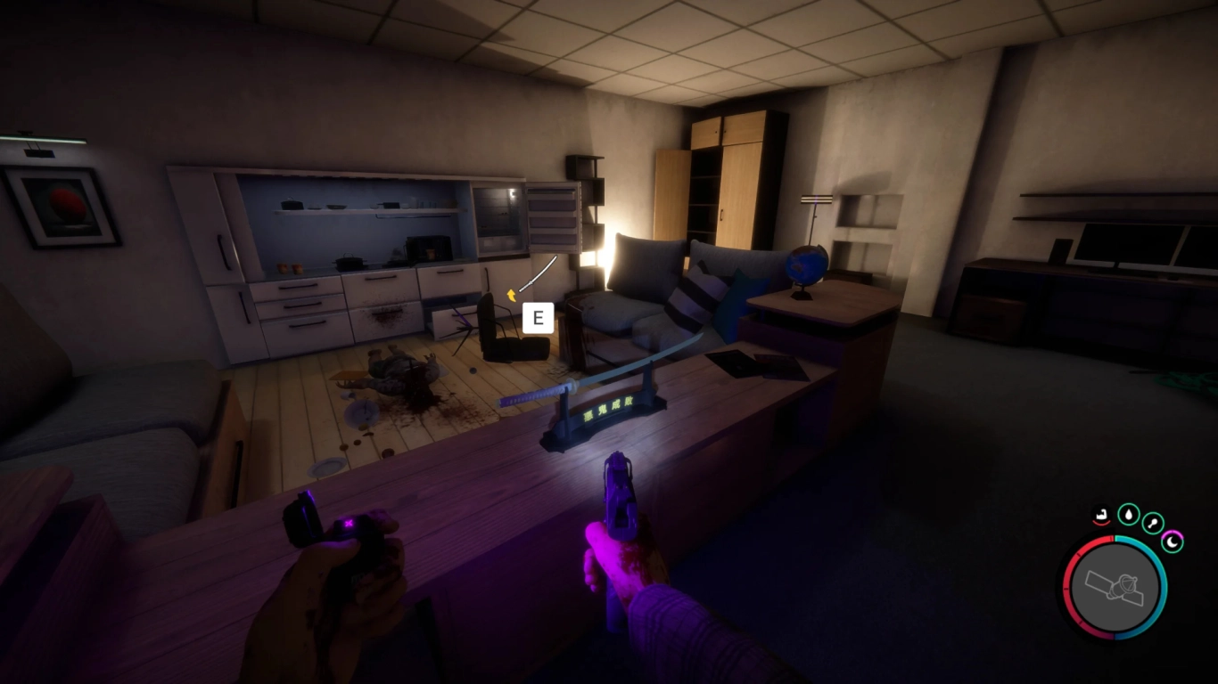 Sons of the Forest Residential bunker with katana and golden mask